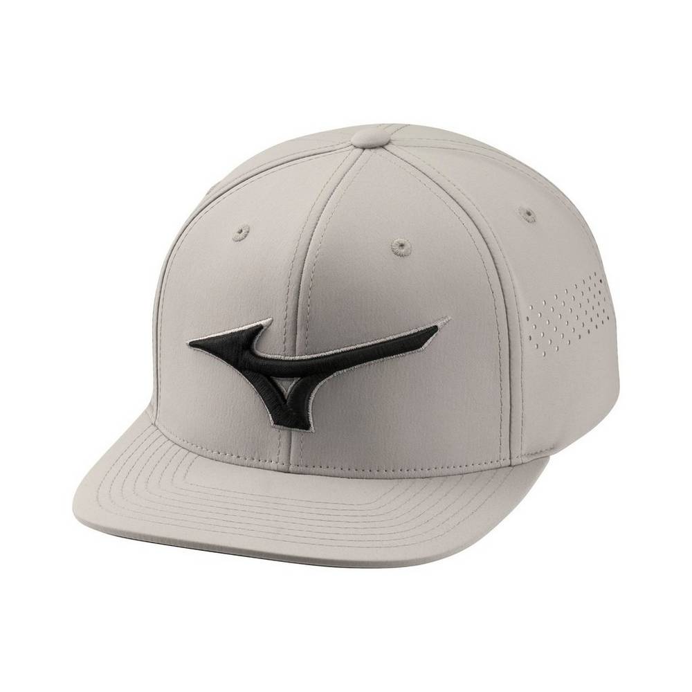 Mens Mizuno Tour Flat Snapback Hat Grey Philippines (APJWME394)